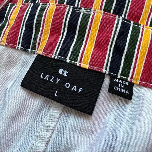 Lazy Oaf Fine Line Striped Straight Leg Dungarees - Picture 9 of 15